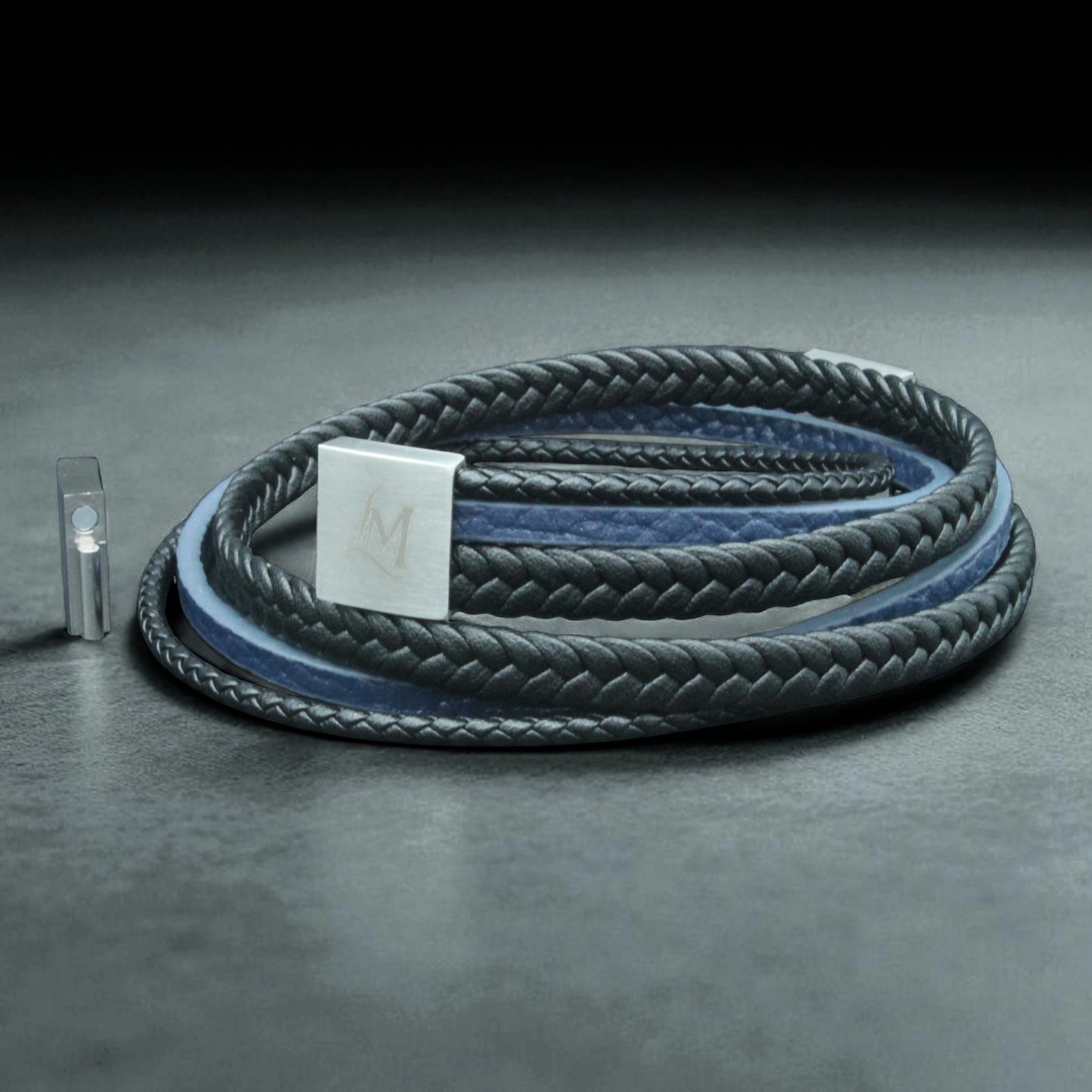 Bracelet homme cuir bleu – L’Équilibré | MenacL