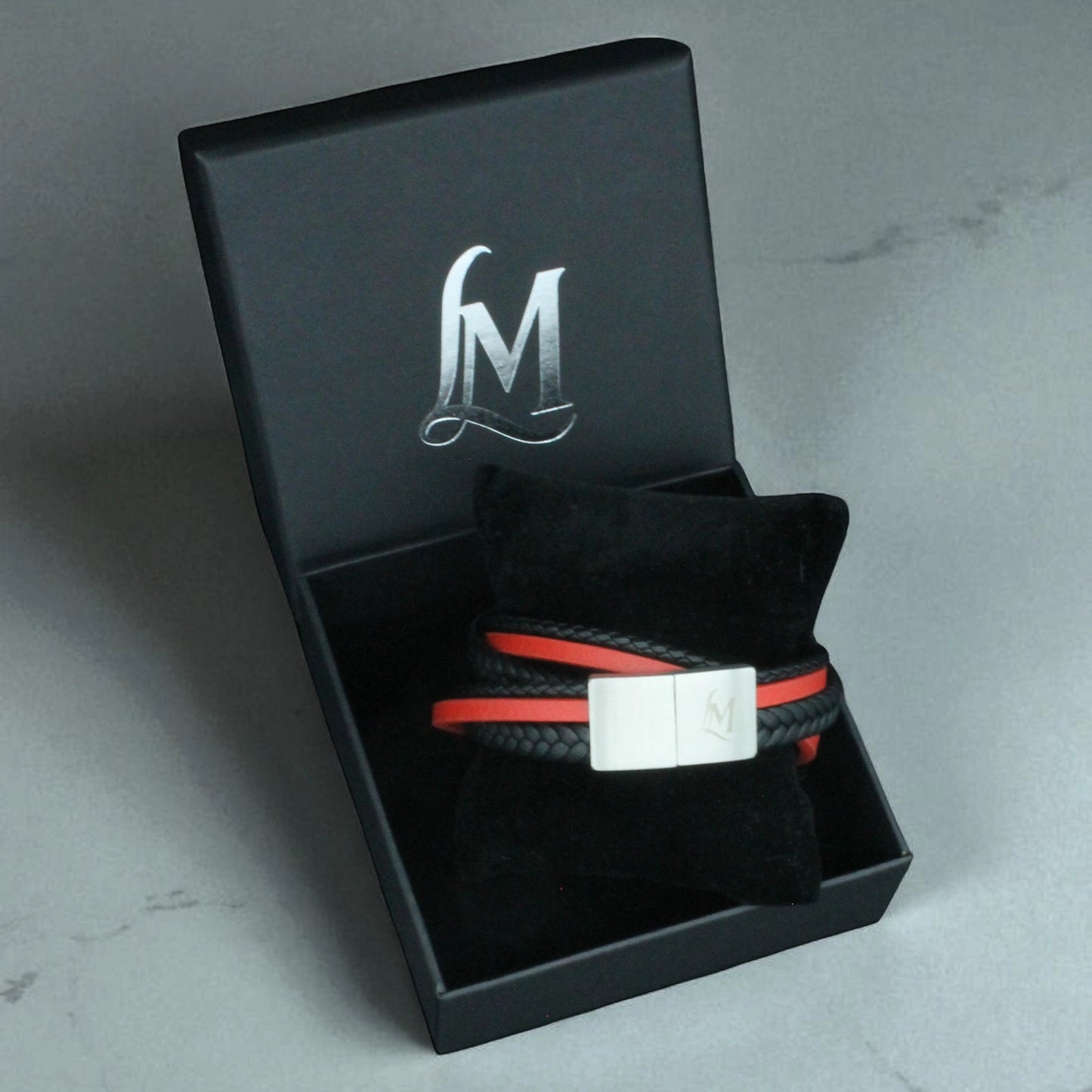 Bracelet homme cuir rouge – Le Passionné | MenacL