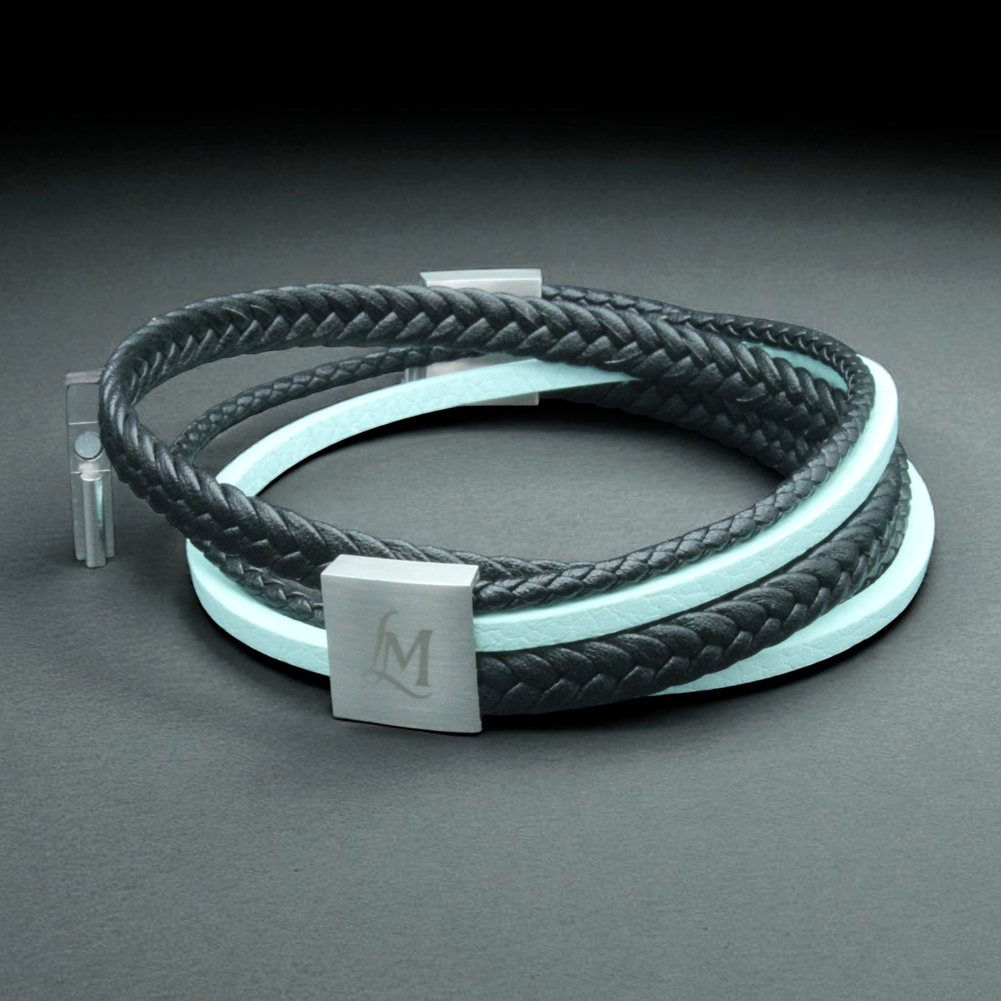 Bracelet homme cuir turquoise – L’Architecte | MenacL