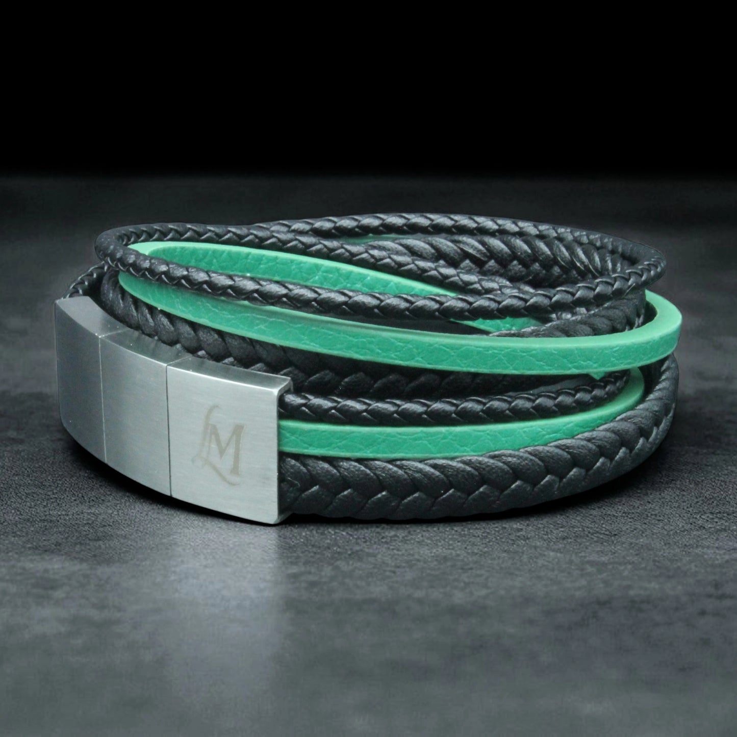 Bracelet homme cuir vert – L’Explorateur | MenacL