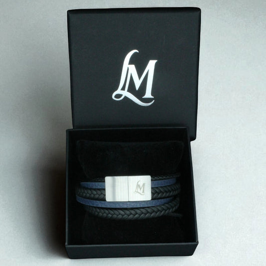 Bracelet homme cuir bleu – L’Équilibré | MenacL