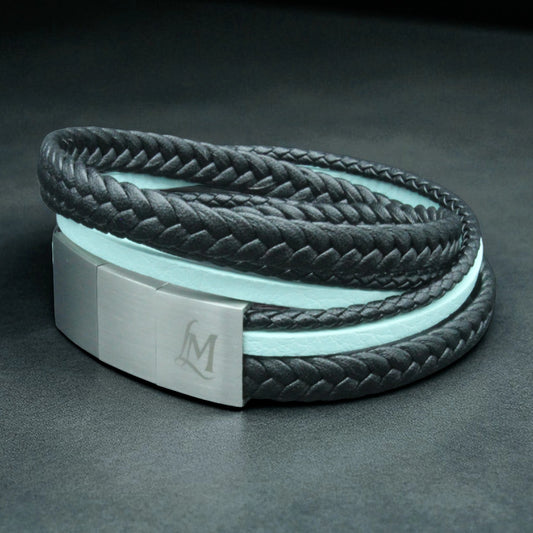 Bracelet homme cuir turquoise – L’Architecte | MenacL