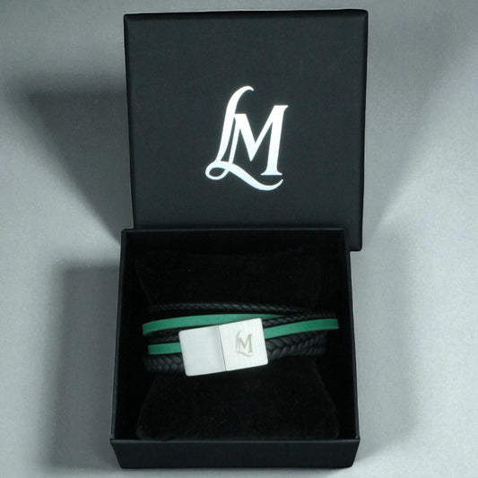 Bracelet homme cuir vert – L’Explorateur | MenacL