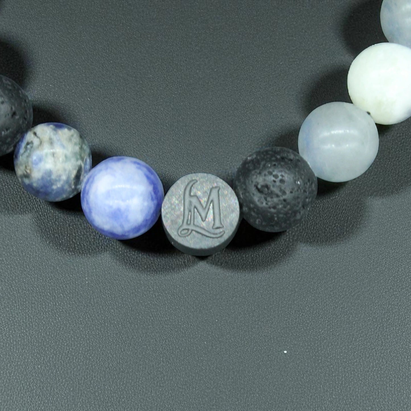 Bracelet perles homme – Lave + Sodalite (duo inversé) | MenacL